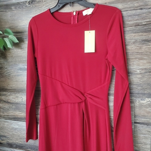 NEW Michael Kors Women's Long Sleeve Maxi Dress Maroon Color  Size XS * - Picture 3 of 14